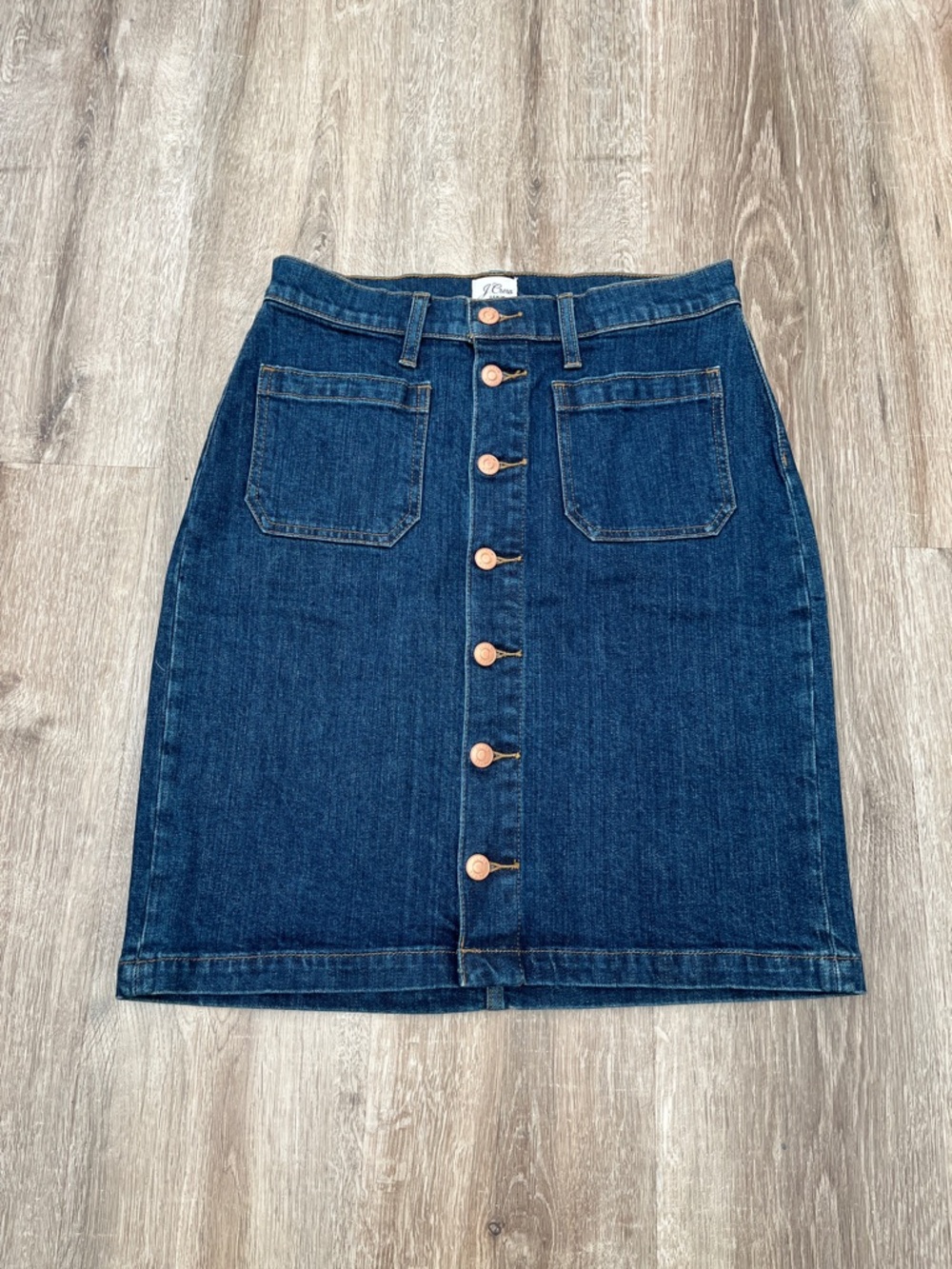 J. Crew Denim Button-front Skirt in Medium Wash